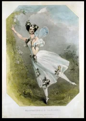 Marie Taglioni (1804-84) em &39;Flore et Zephire&39; de Cesare Bossi, c.1830